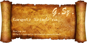 Gangetz Szimóna névjegykártya